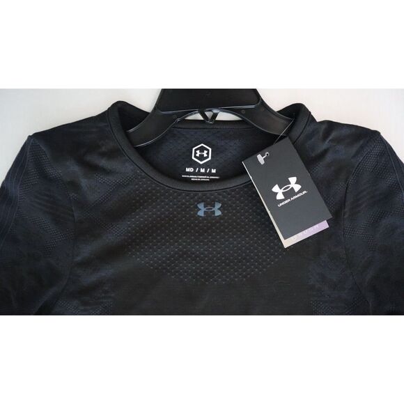 Under Armour 1365716 002 Women's Sz M Black RUSH Seamless Short Sleeve Shirt $60 - Picture 3 of 10